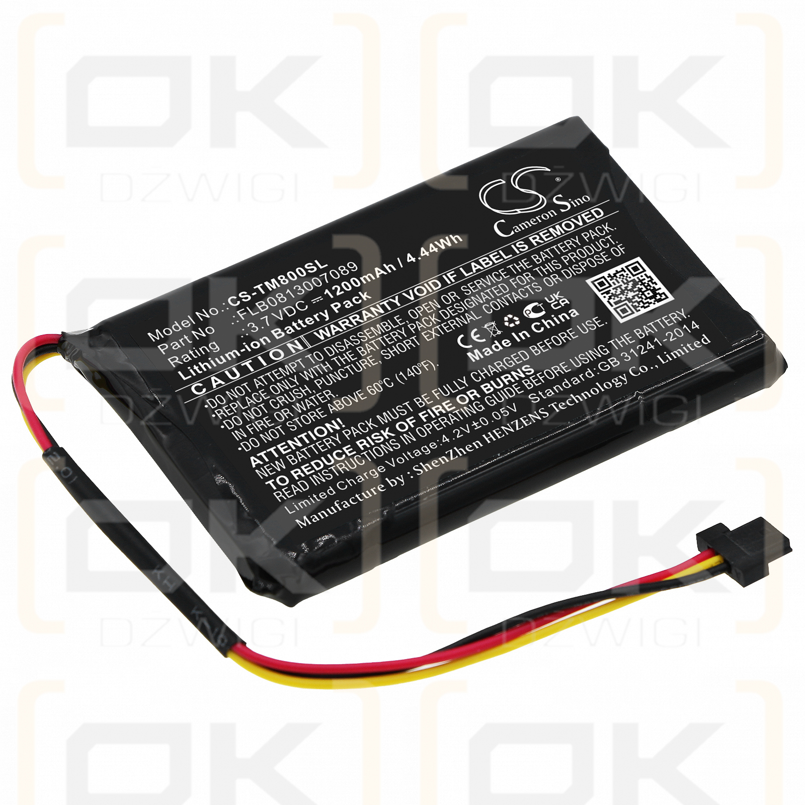 TomTom 4FC64 4FD6.001.00 / FLB0813007089 1200 mAh Li-Ion 3,7 V (Cameron Sino)