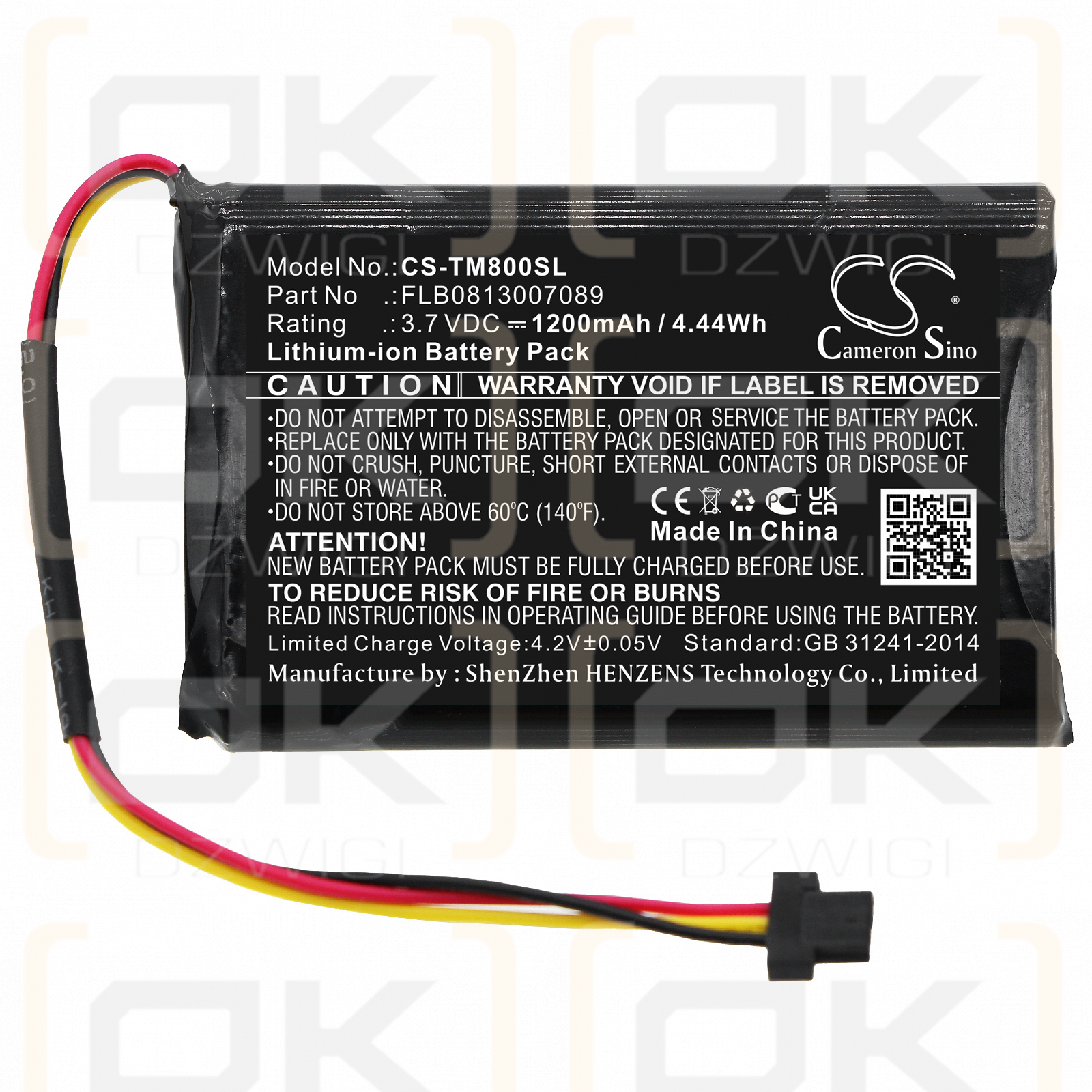 TomTom 4FC64 4FD6.001.00 / FLB0813007089 1200 mAh Li-Ion 3,7 V (Cameron Sino)