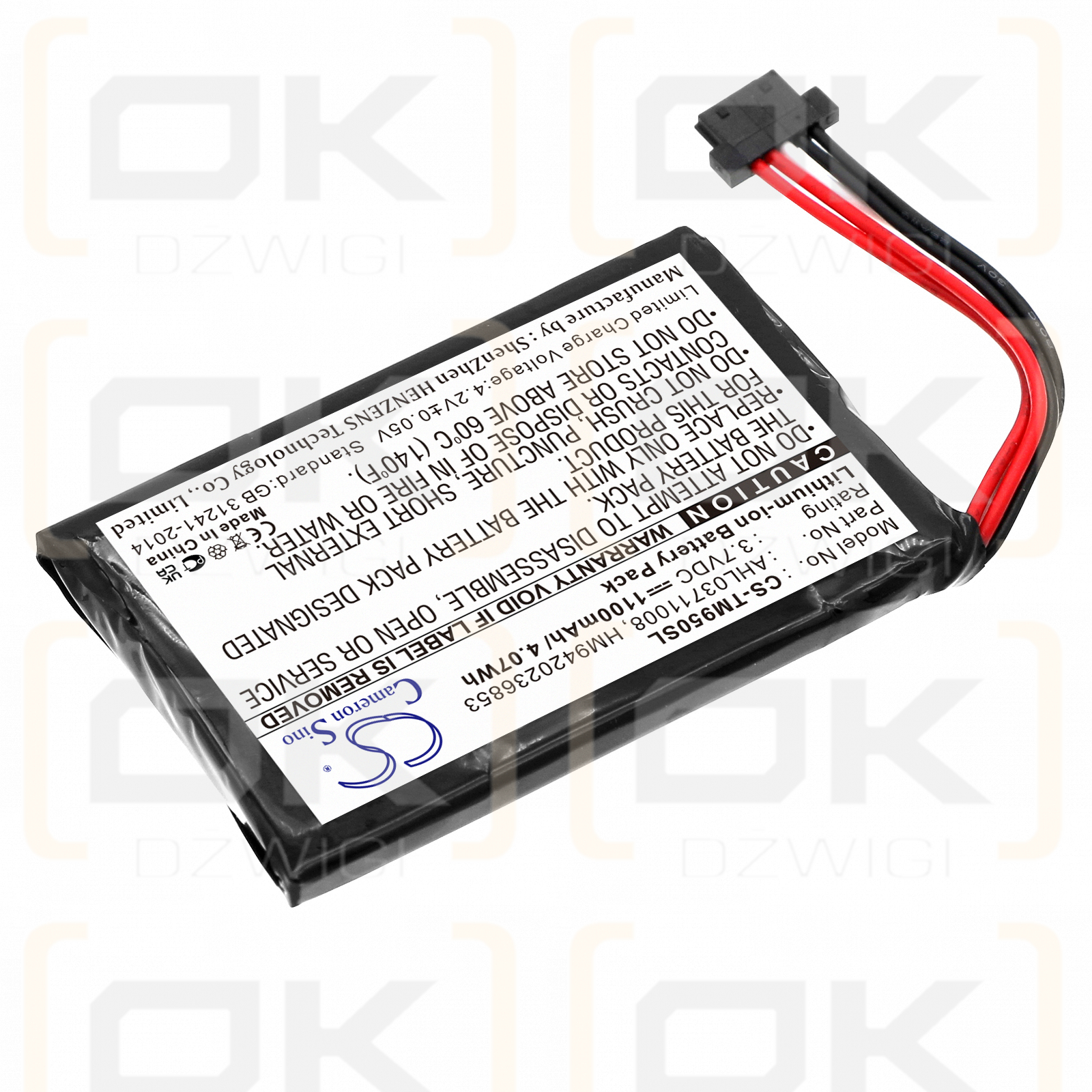 TomTom 8CP9.011.10 / AHL03711008 1100mAh Li-ion 3.7V (Cameron Sino)