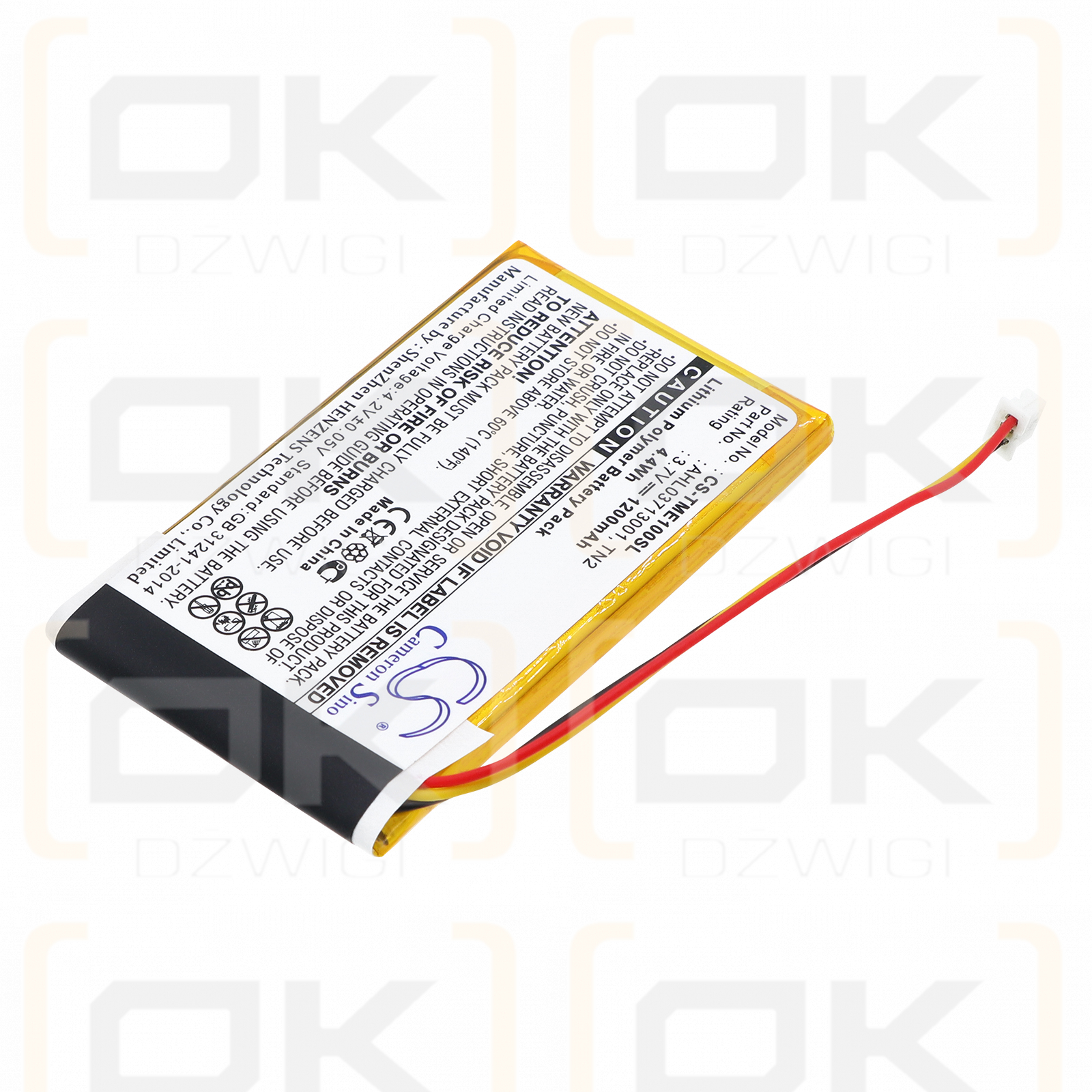 Аккумулятор TomTom TNS410 / AHL03713001 литий-полимерный 3,7 В 1200 мАч (Cameron Sino)