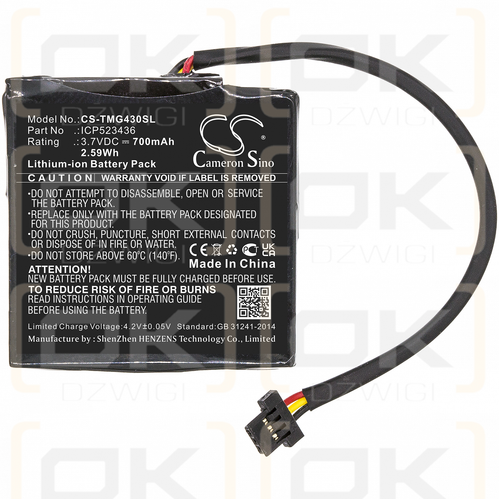 TomTom 4FB40 / ICP523436 700mAh Li-ion 3.7V (Cameron Sino)