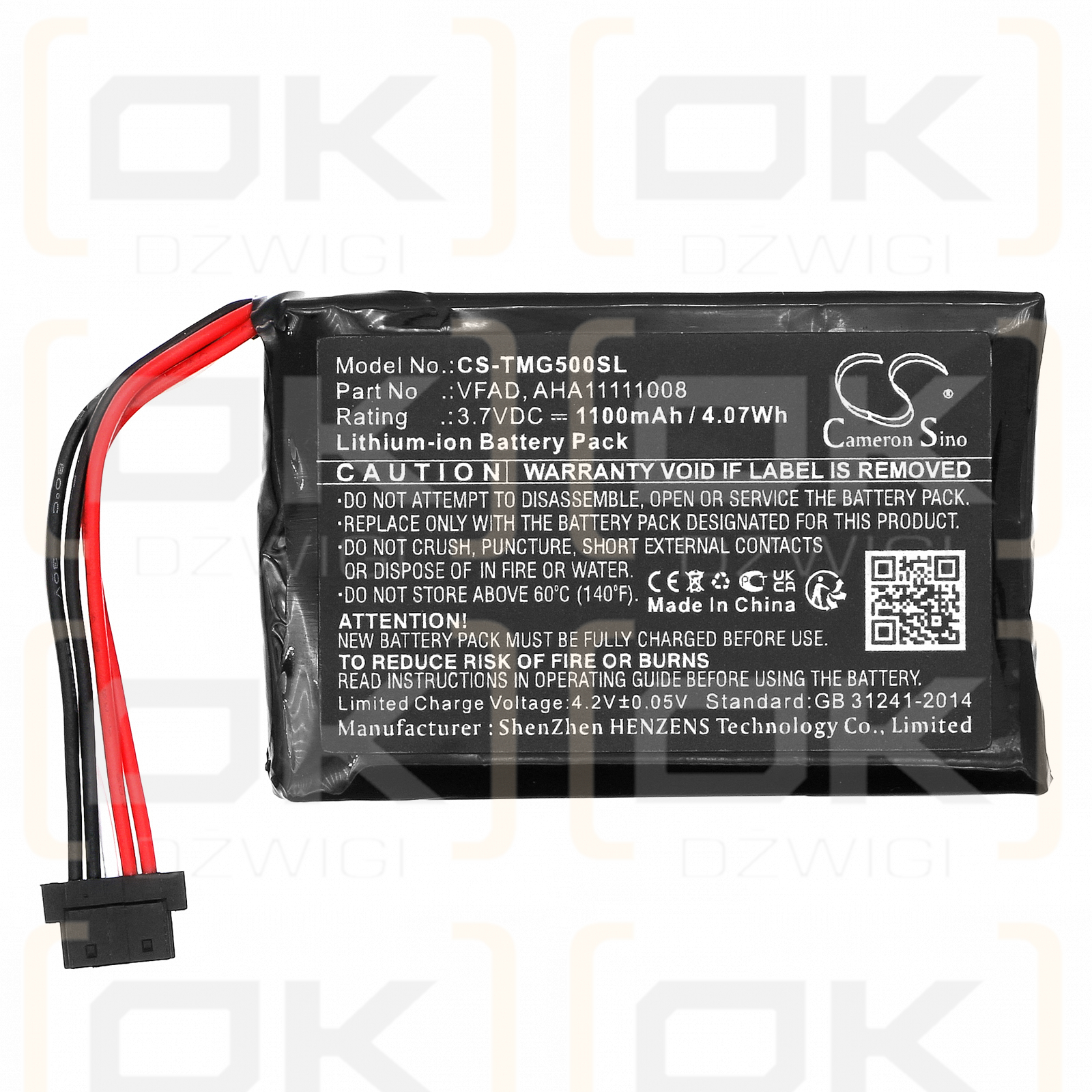 TomTom GO 5200 / VFAD 1100 mAh Li-Ion 3,7 V (Cameron Sino)