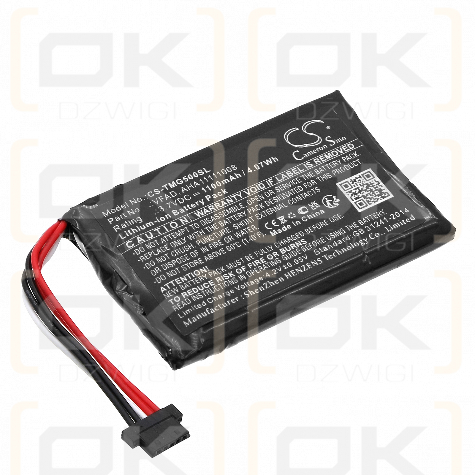 TomTom GO 5200 / VFAD 1100 mAh Li-Ion 3,7 V (Cameron Sino)