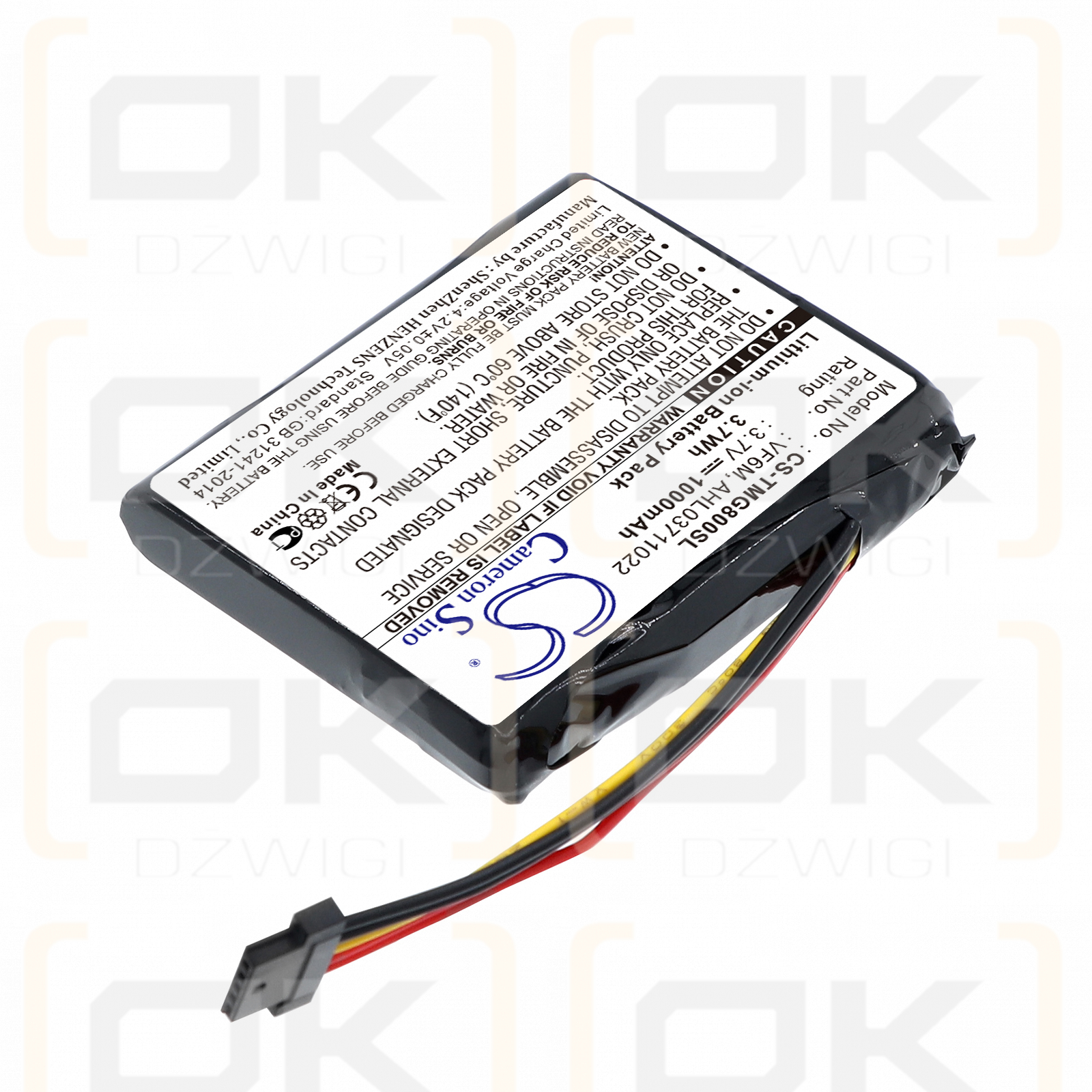 Аккумулятор TomTom Go Live Top Gear / VF6M 1000 мАч Li-ion 3,7 В (Cameron Sino)