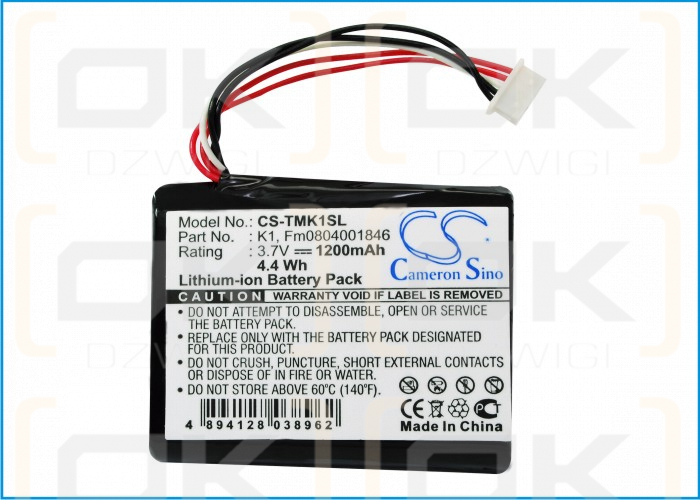 TomTom One XL HD Traffic / K1 1200 mAh Li-Ion 3,7 V (Cameron Sino)