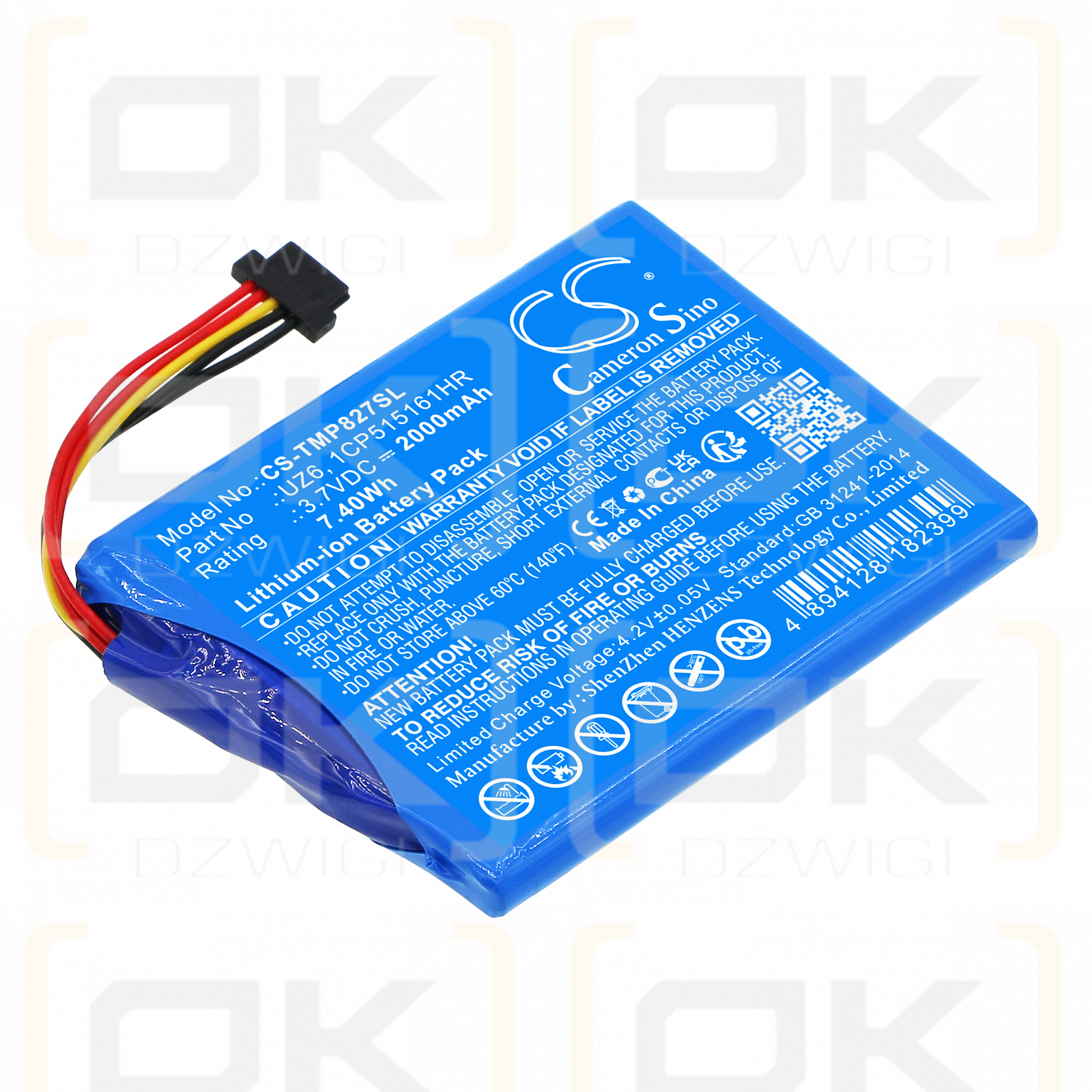 TomTom 4F173 / UZ6 2000 mAh Li-Ion 3,7 V (Cameron Sino)