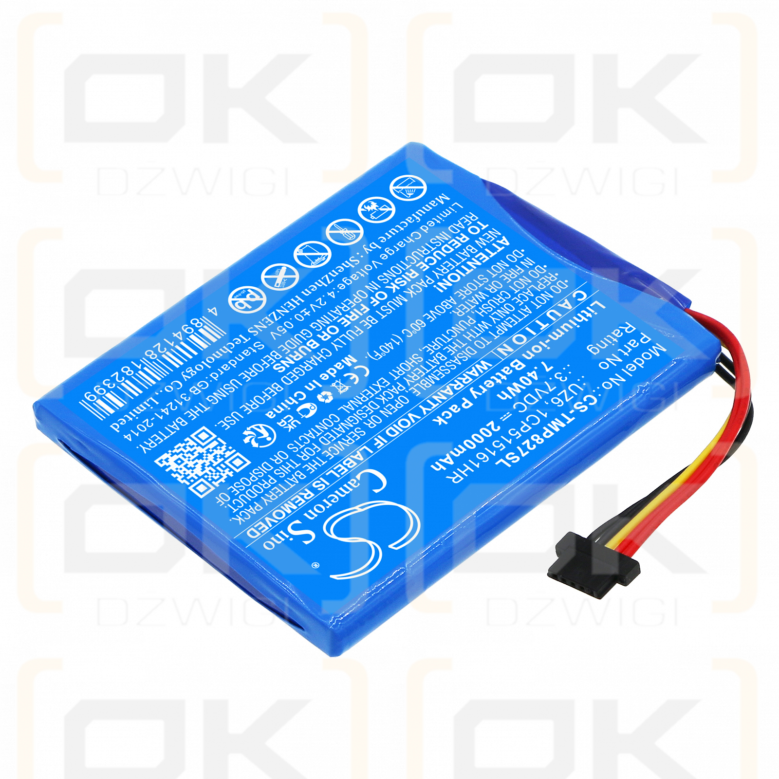 TomTom 4F173 / UZ6 2000 mAh Li-Ion 3,7 V (Cameron Sino)