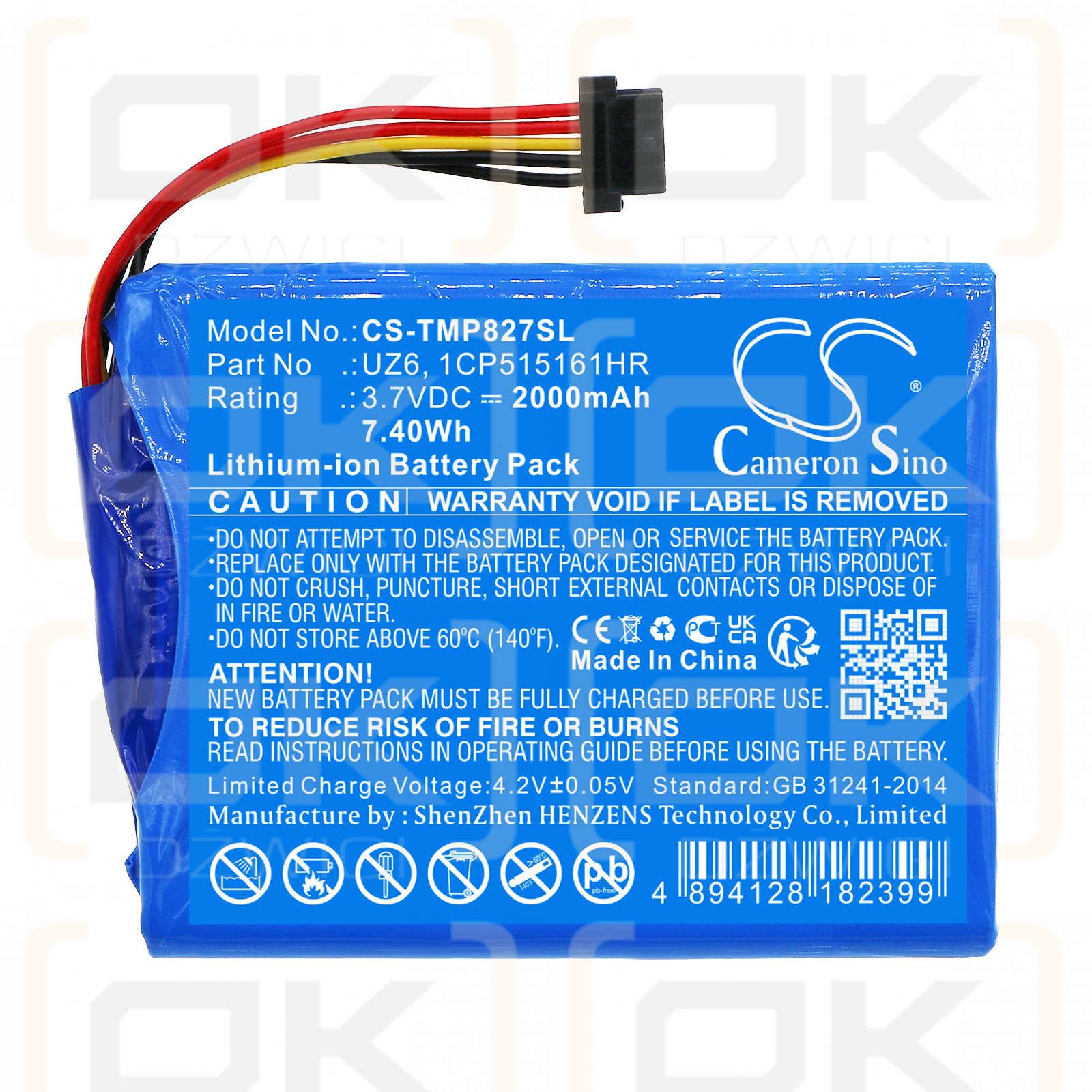 TomTom 4F173 / UZ6 2000 mAh Li-Ion 3,7 V (Cameron Sino)