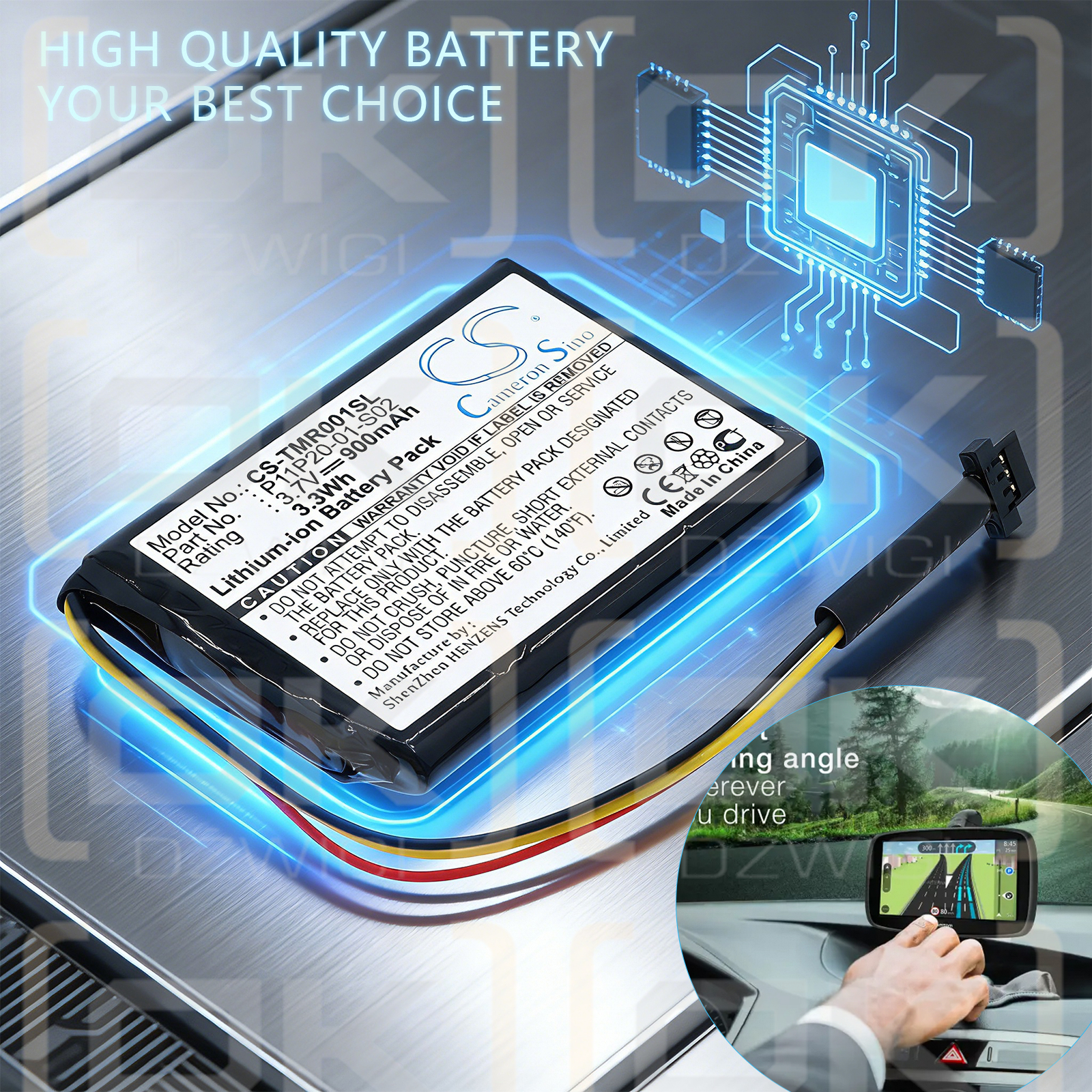 TomTom XXL 550TM / P11P20-01-S02 900 mAh Li-ion 3,7 V (Cameron Sino)