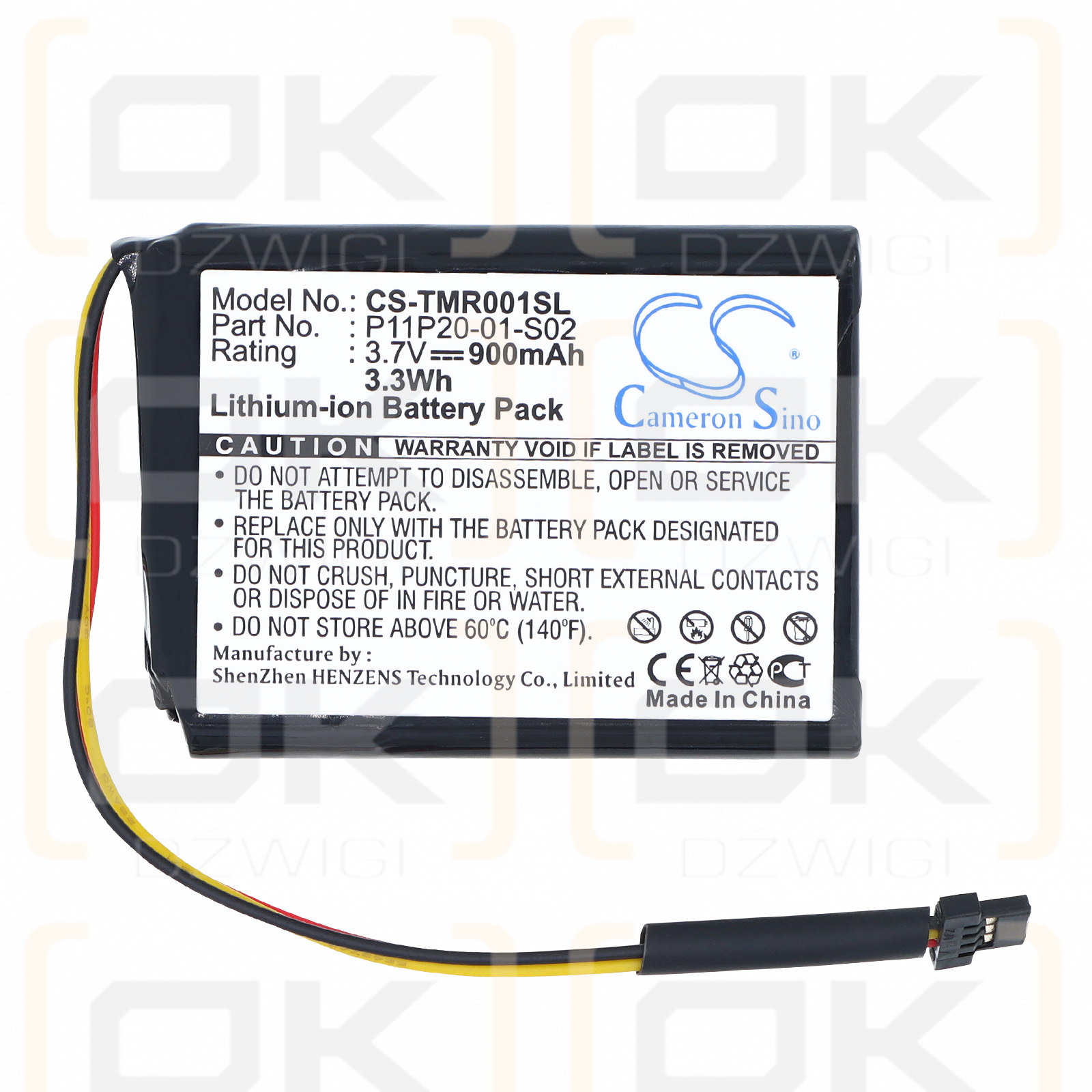 TomTom XXL 550TM / P11P20-01-S02 900 mAh Li-ion 3,7 V (Cameron Sino)