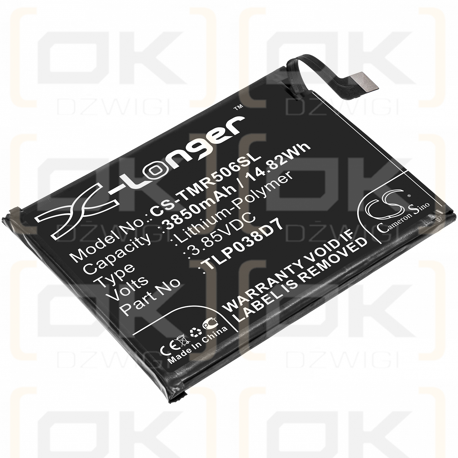 T-Mobile 5062Z / TLP038D7 3850 mAh Li-Polymer 3,85 V (Cameron Sino)