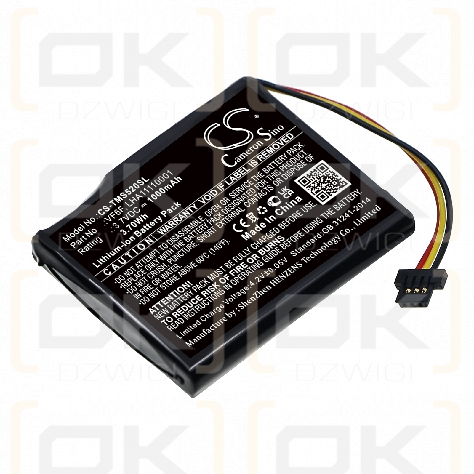 TomTom 4AL51 / VF6F 1000mAh Li-ion 3.7V (Cameron Sino)