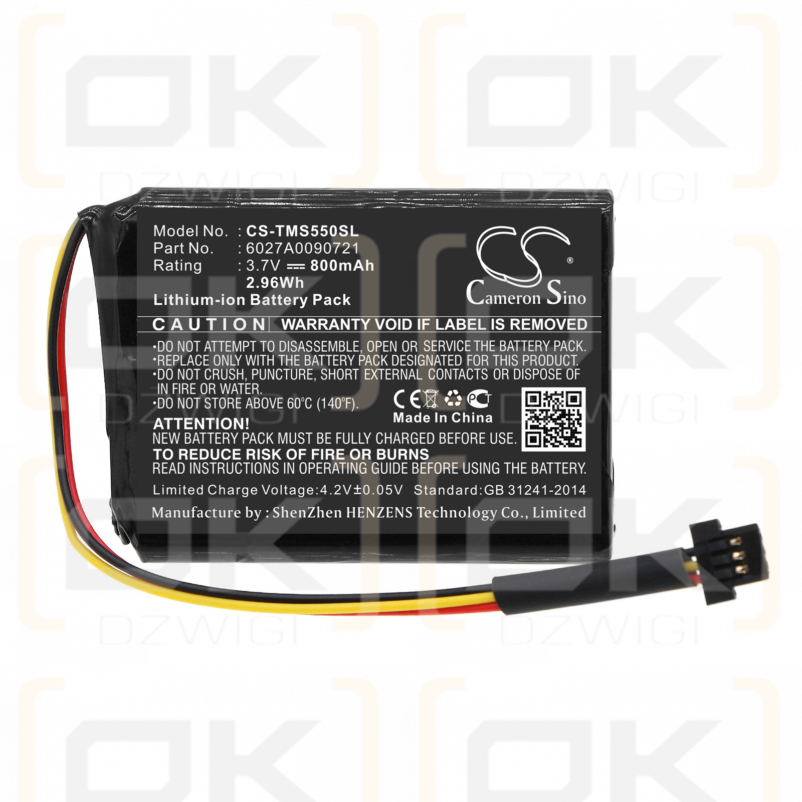 TomTom Start 50M / 6027A0090721 800mAh Li-ion 3.7V (Cameron Sino)