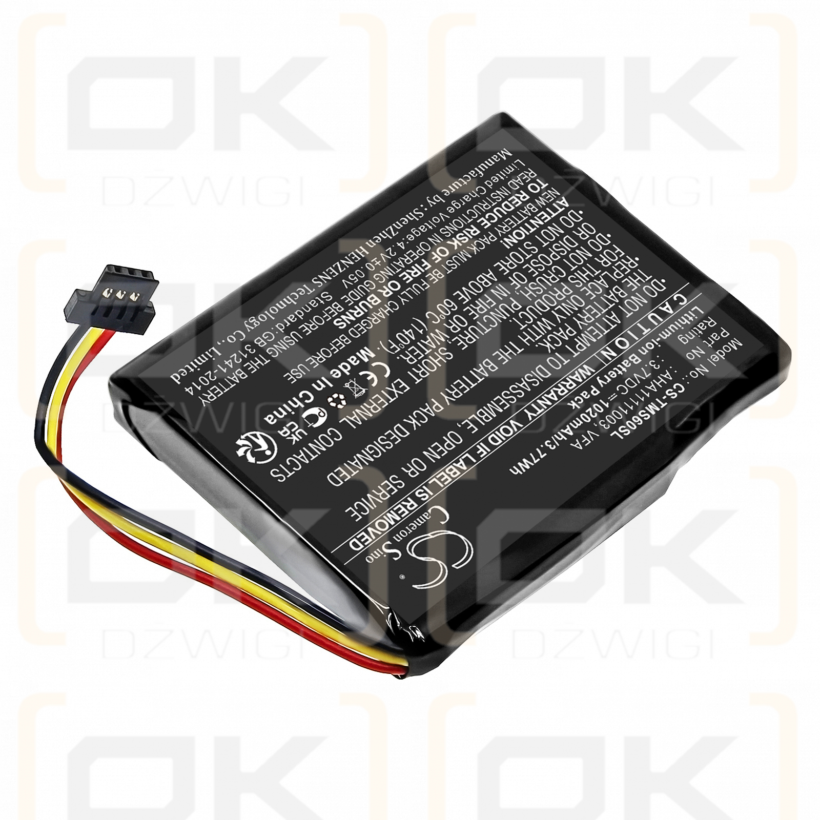 TomTom VIA 1605 / VFA 1020mAh Li-ion 3.7V (Cameron Sino)