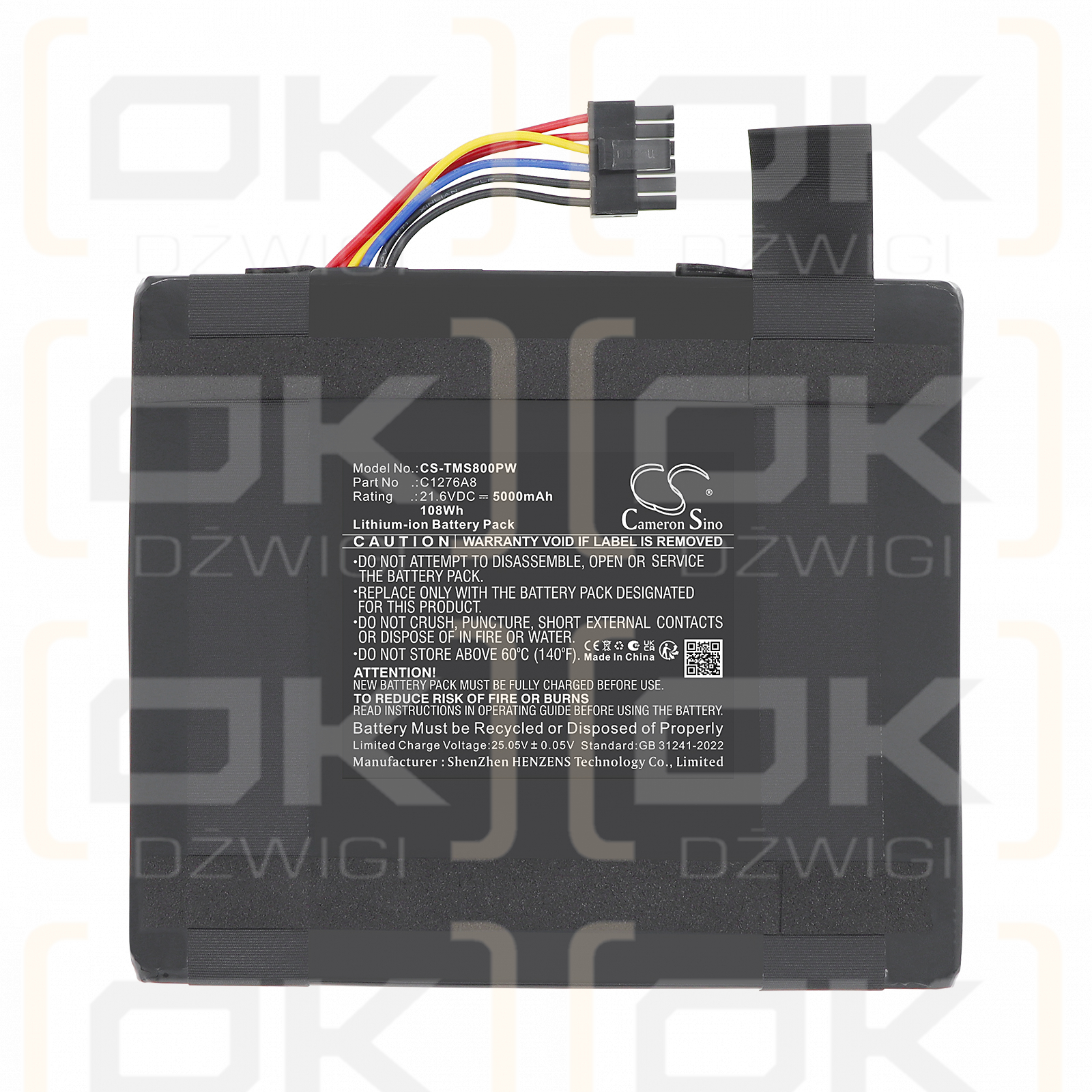 Replacement Battery for TerraMow S1200 / C1276A8 5000 mAh Li-ion 21.6 V (Cameron Sino)