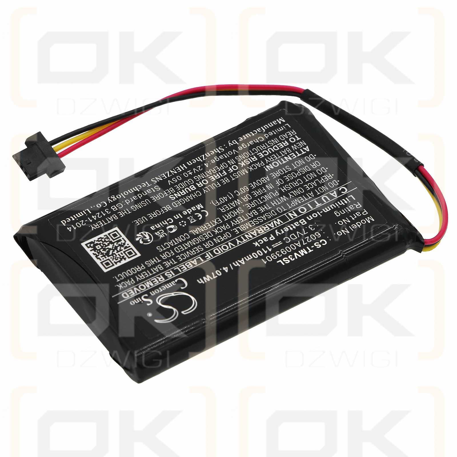 TomTom N14644 / 6027A0093901 1100 mAh Li-Ion 3,7 V (Cameron Sino)