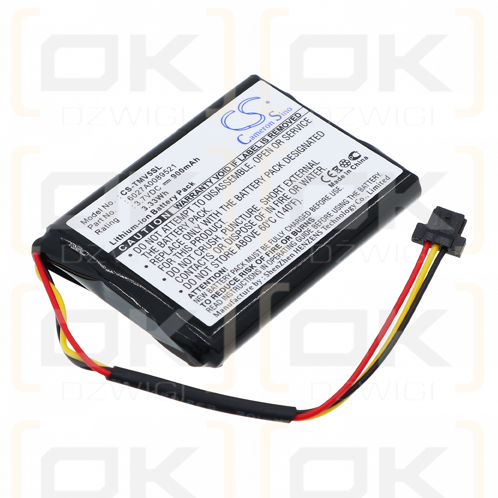 TomTom 4EK0.001.01 / 6027A0089521 Batería de iones de litio de 900 mAh y 3,7 V (Cameron Sino)