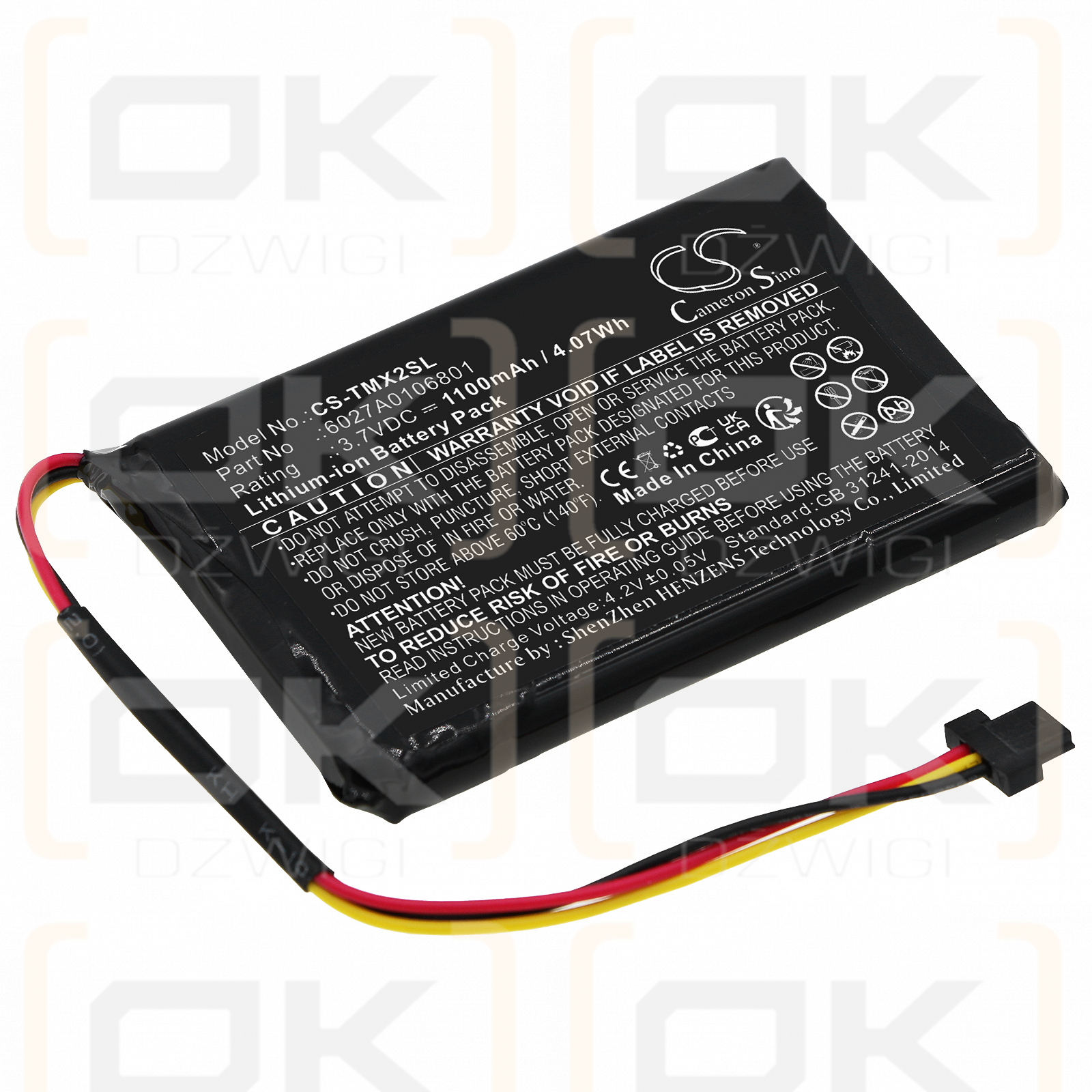 TomTom XL Live 4EM0.001.02 / 6027A0106801 1100 mAh Li-Ion 3,7 V (Cameron Sino)