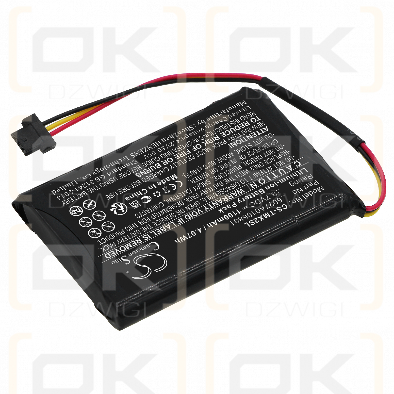 TomTom XL Live 4EM0.001.02 / 6027A0106801 1100 mAh Li-Ion 3,7 V (Cameron Sino)