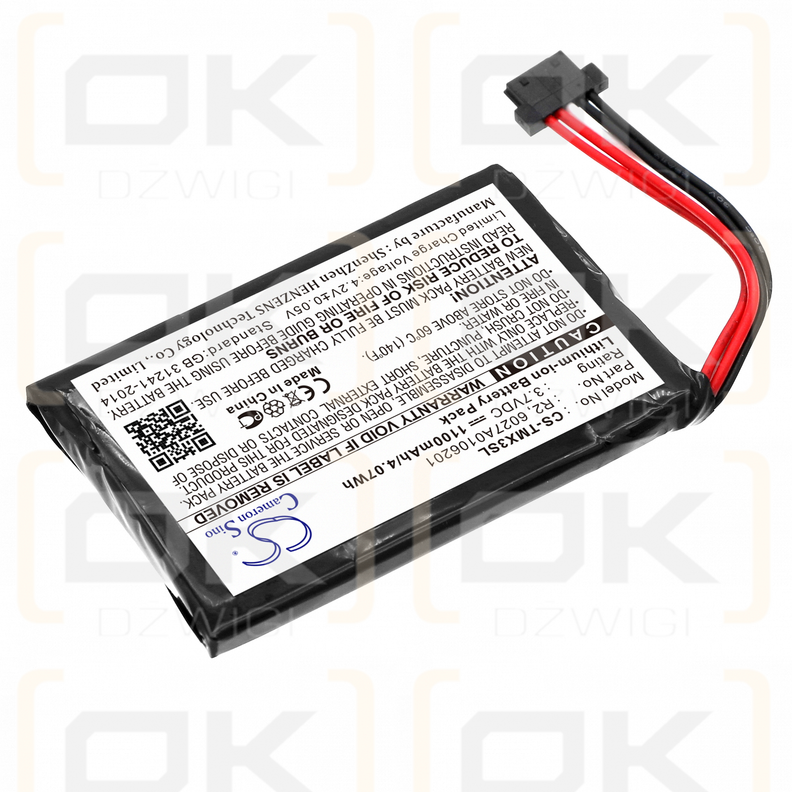 TomTom 5EP0.029.01 / 6027A0106201 1100 mAh Li-Ion 3,7 V (Cameron Sino)