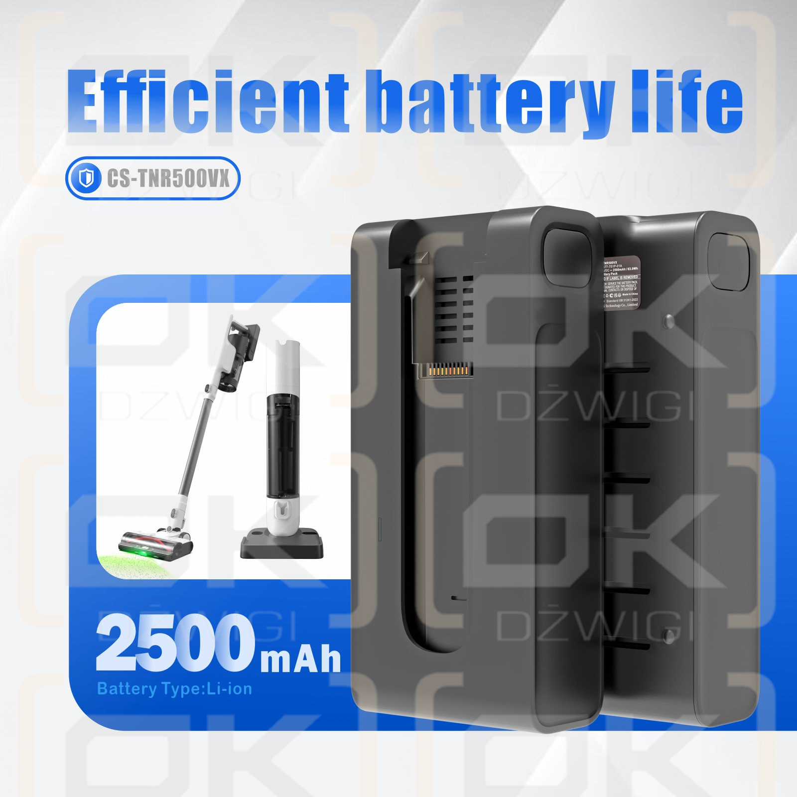 Tineco PURE ONE Station 5 Smart Cordless Vacuum / ZB2377-7S1P-01A 2500mAh Li-ion 25.2V (Cameron Sino)