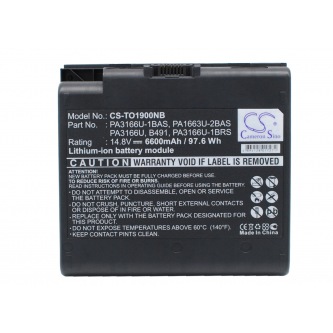Toshiba Satellite 1900-102 / PA3166U-1BAS 6600 mAh Li-Ion 14,8 V (Cameron Sino)