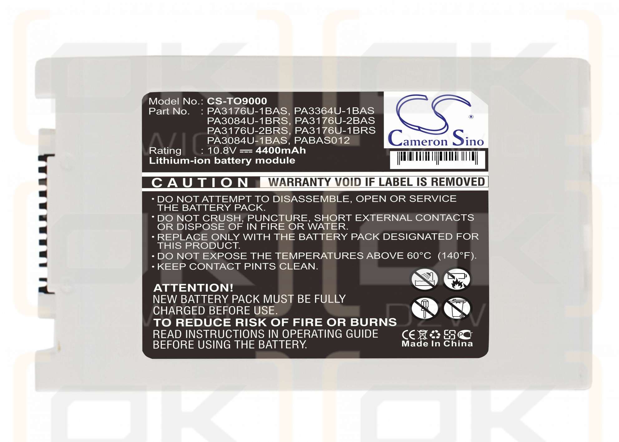 Toshiba DynaBook SS4000 / PA3176U-1BAS 4400 mAh Li-ion 10,8 V (Cameron Sino)