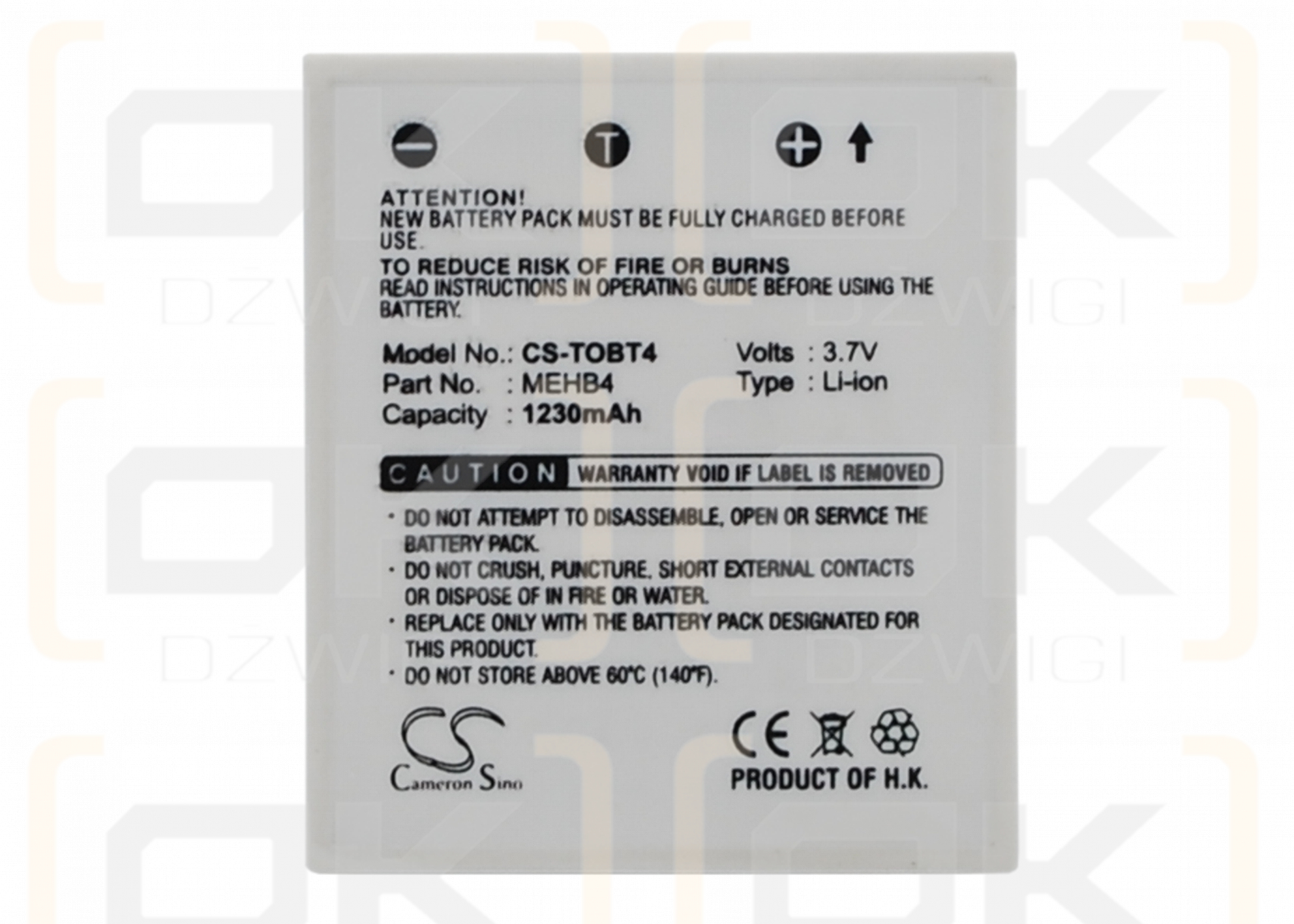 Toshiba gigashot V10 / MEHBT4 1230 mAh Li-ion 3,7 V (Cameron Sino)