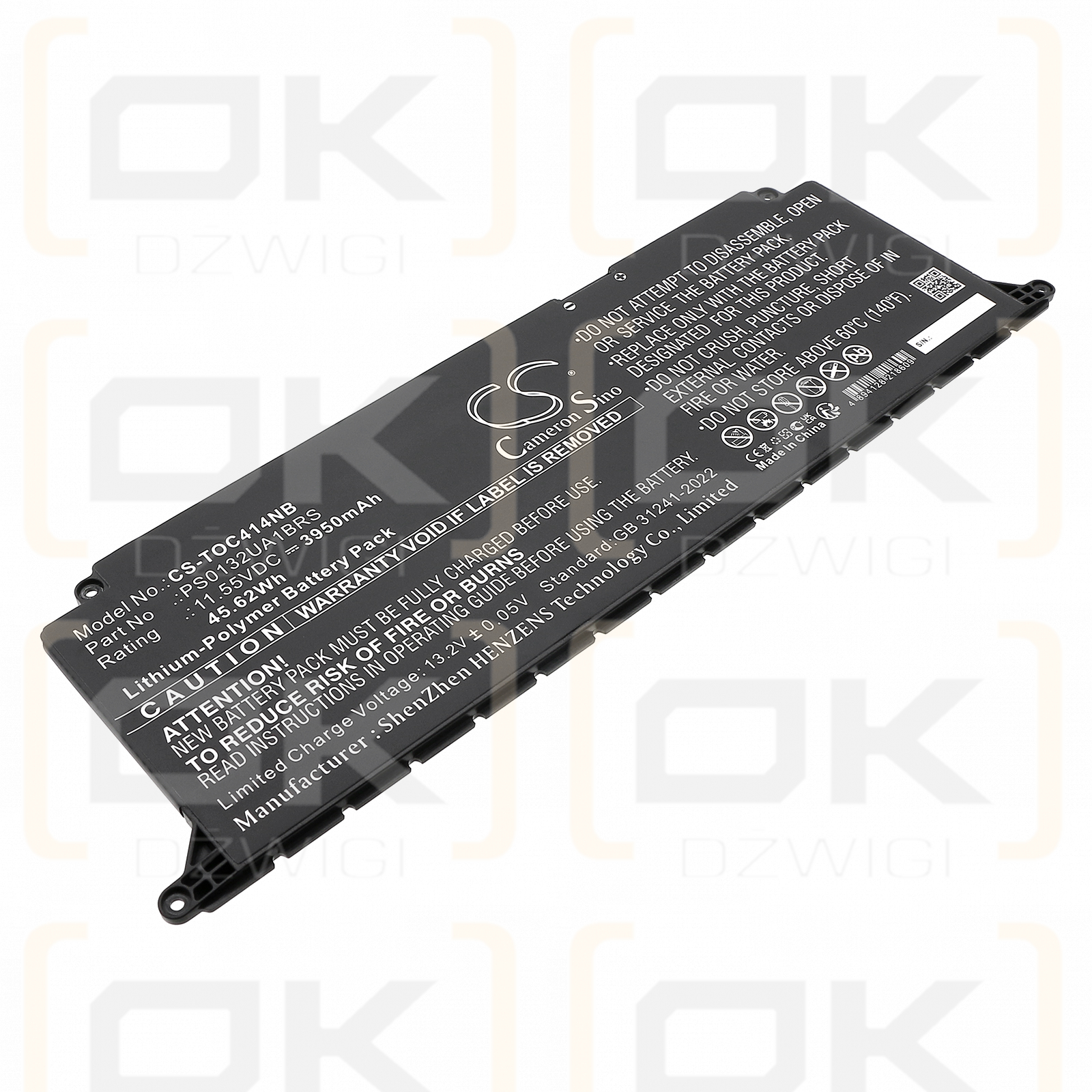 Dynabook Satellite Pro C40-K14250 / PS0132UA1BRS 3950 mAh Li-Polymer 11,55 V (Cameron Sino)