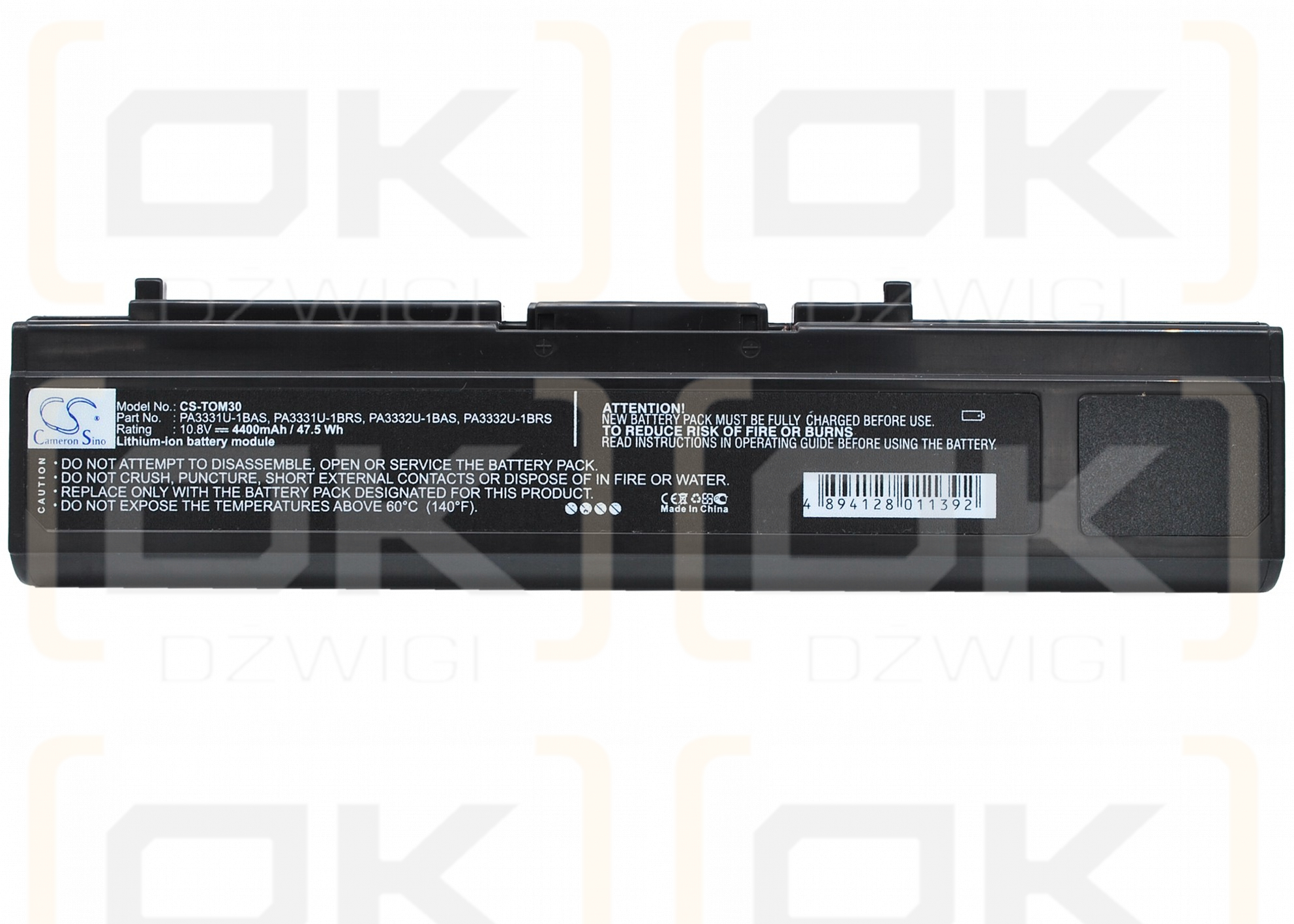 Batería Toshiba Satellite M30-344 / PA3331U-1BAS de ion de litio de 4400 mAh y 10,8 V (Cameron Sino)