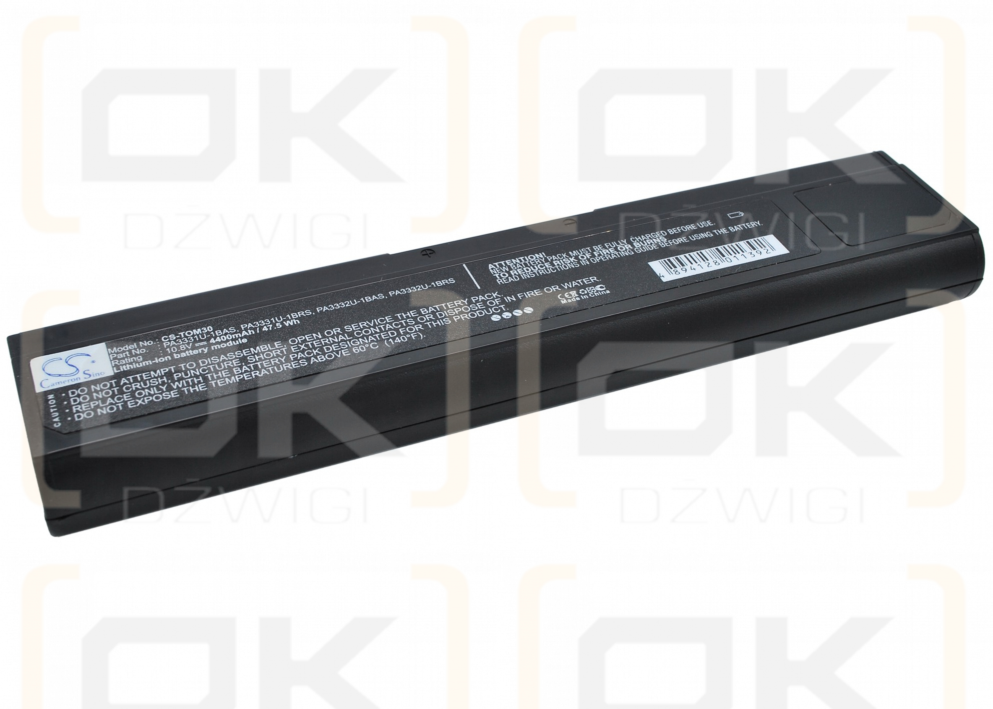 Batería Toshiba Satellite M30-344 / PA3331U-1BAS de ion de litio de 4400 mAh y 10,8 V (Cameron Sino)