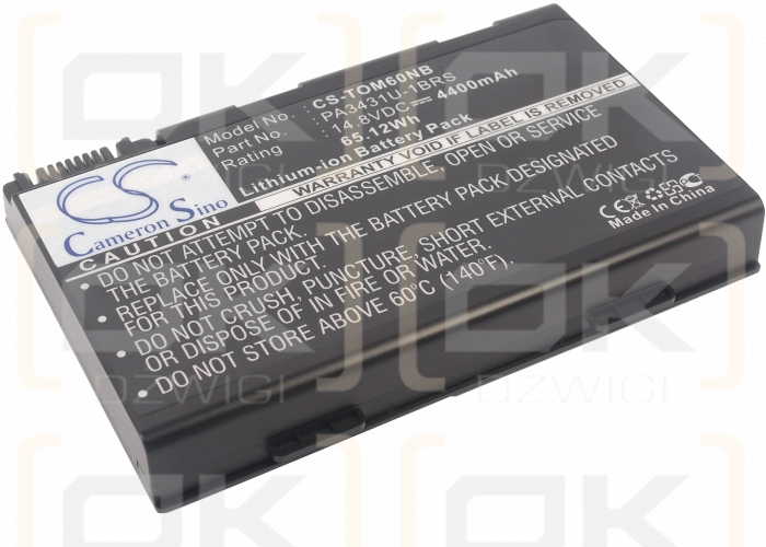 Batería Toshiba Satellite M65 / PA3431U-1BAS de ion de litio de 4400 mAh y 14,8 V (Cameron Sino)