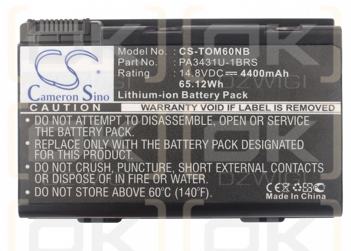 Batería Toshiba Satellite M65 / PA3431U-1BAS de ion de litio de 4400 mAh y 14,8 V (Cameron Sino)