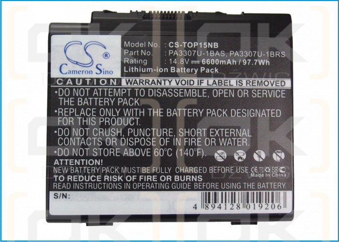 Toshiba Satellite P10-104 / PA3307U-1BAS 6600 mAh Li-ion 14.8 V (Cameron Sino)