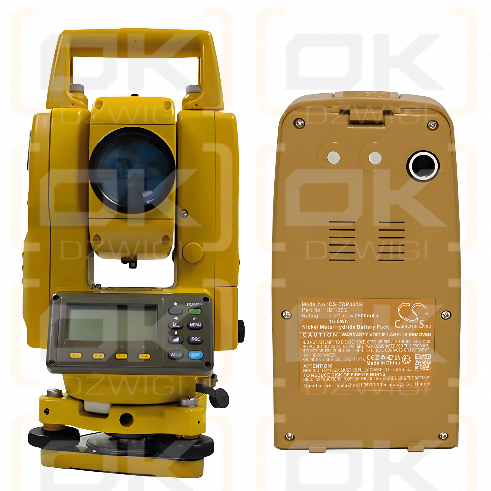 Topcon GTS230W / BT-32Q 2500mAh Ni-MH 7.2V (Cameron Sino)