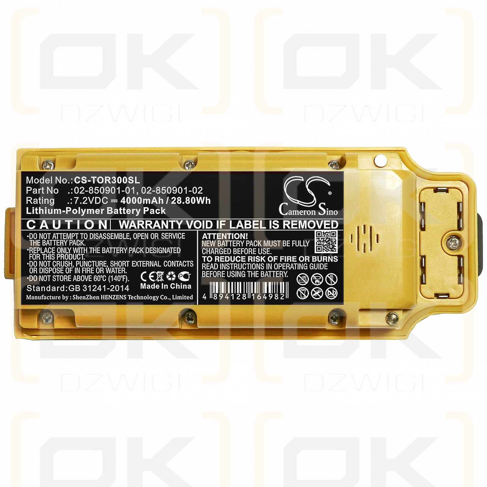 Topcon GR-5 / 02-850901-01 4000mAh Li-Polymer 7.2V (Cameron Sino)