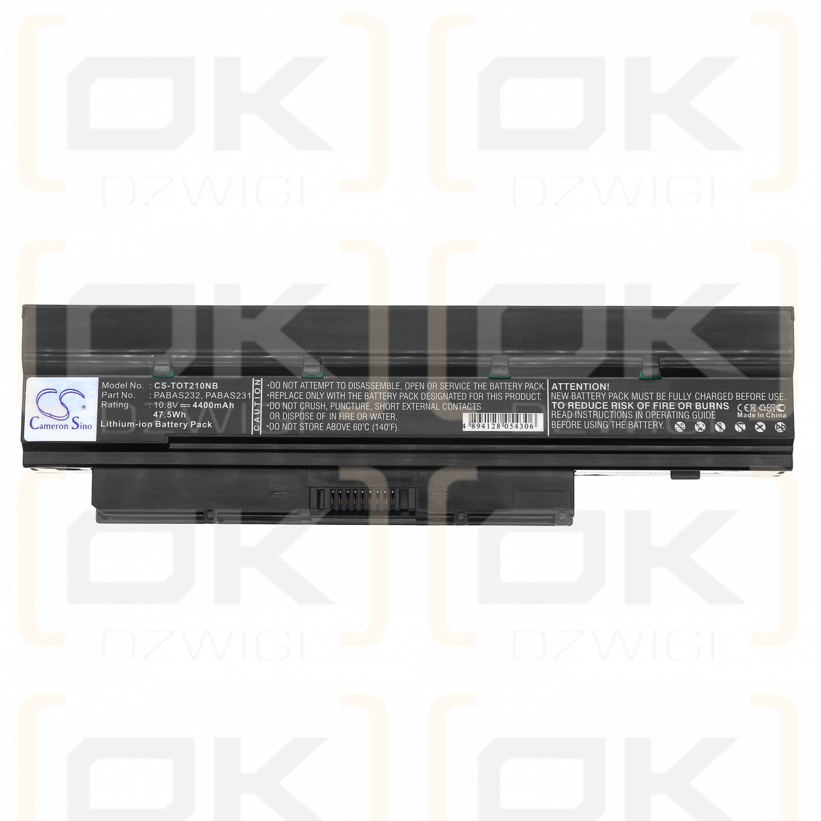Toshiba Mini NB550D/00K / PABAS232 4400 mAh Li-Ion 10,8 V (Cameron Sino)