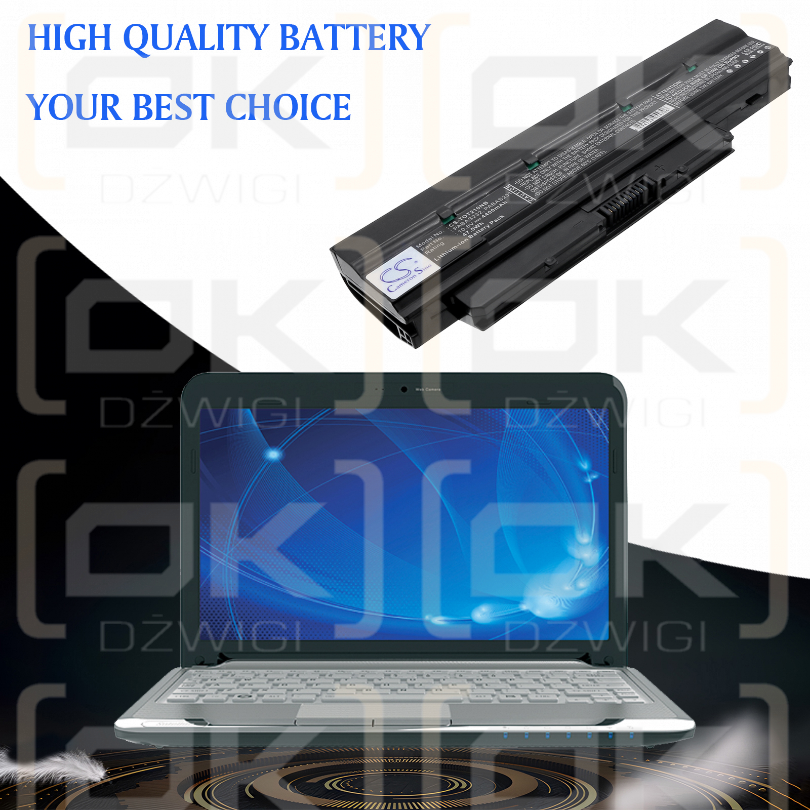 Toshiba Mini NB550D/00K / PABAS232 4400 mAh Li-Ion 10,8 V (Cameron Sino)