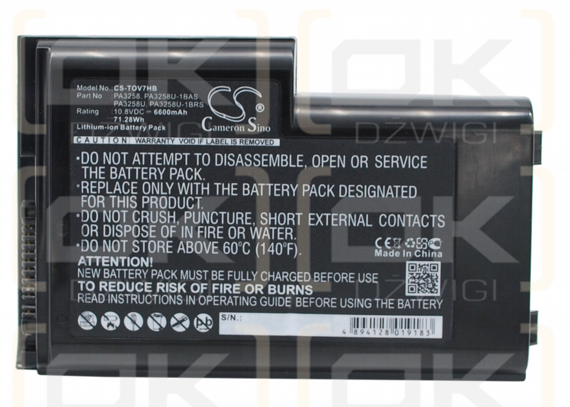 Toshiba Tecra M1 / ​​​​PA3258 6600 mAh Li-Ion 10,8 V (Cameron Sino)