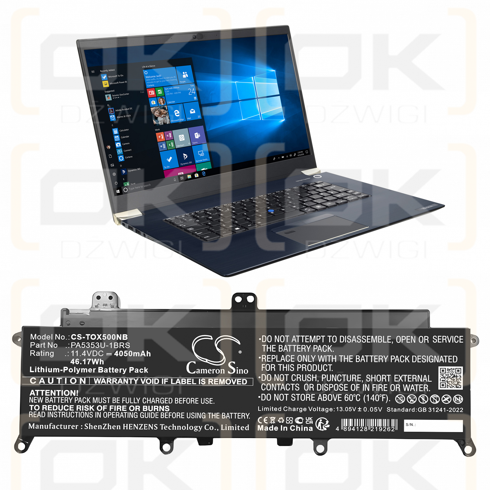 Toshiba Tecra X50-F-BTO / PA5353U-1BRS 4050 mAh Li-Polymer 11,4 V (Cameron Sino)