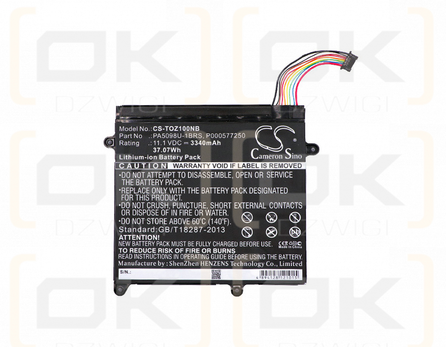 Toshiba Portege Z10T-A203 / PA5098U-1BRS 3340 mAh Li-ion 11.1 V (Cameron Sino)