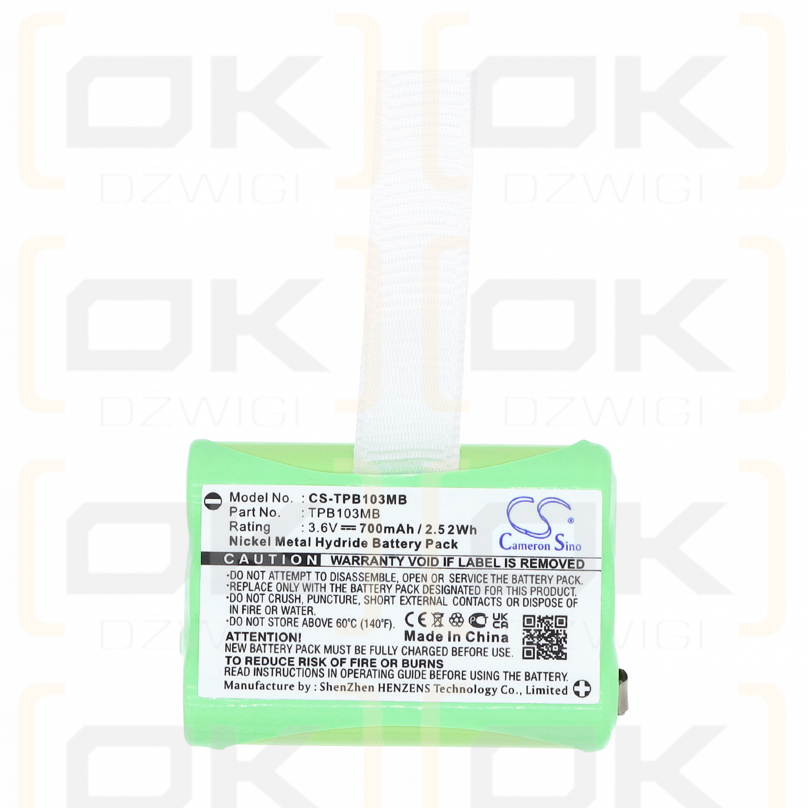 Replacement Battery for Topcom Twintalker 3700 700mAh Ni-MH 3.6V (Cameron Sino)