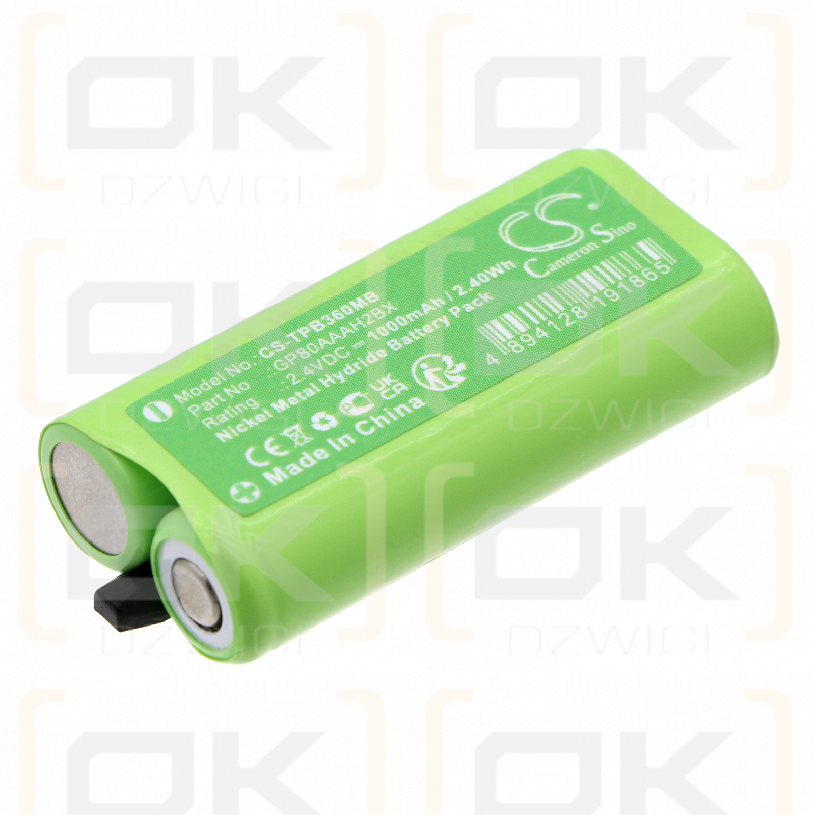 Topcom BabyTalker 3500 Niñera / GP80AAAH2BX 1000mAh Ni-MH 2.4V (Cameron Sino)