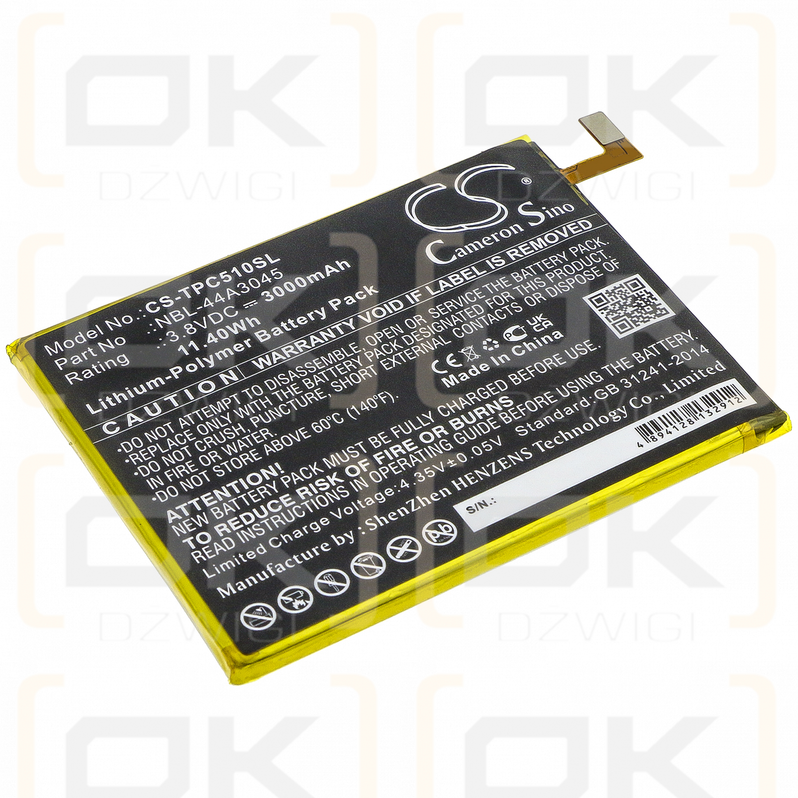 TP-Link C5 Max / NBL-44A3045 3000 mAh Li-Polymer 3,8 V (Cameron Sino)