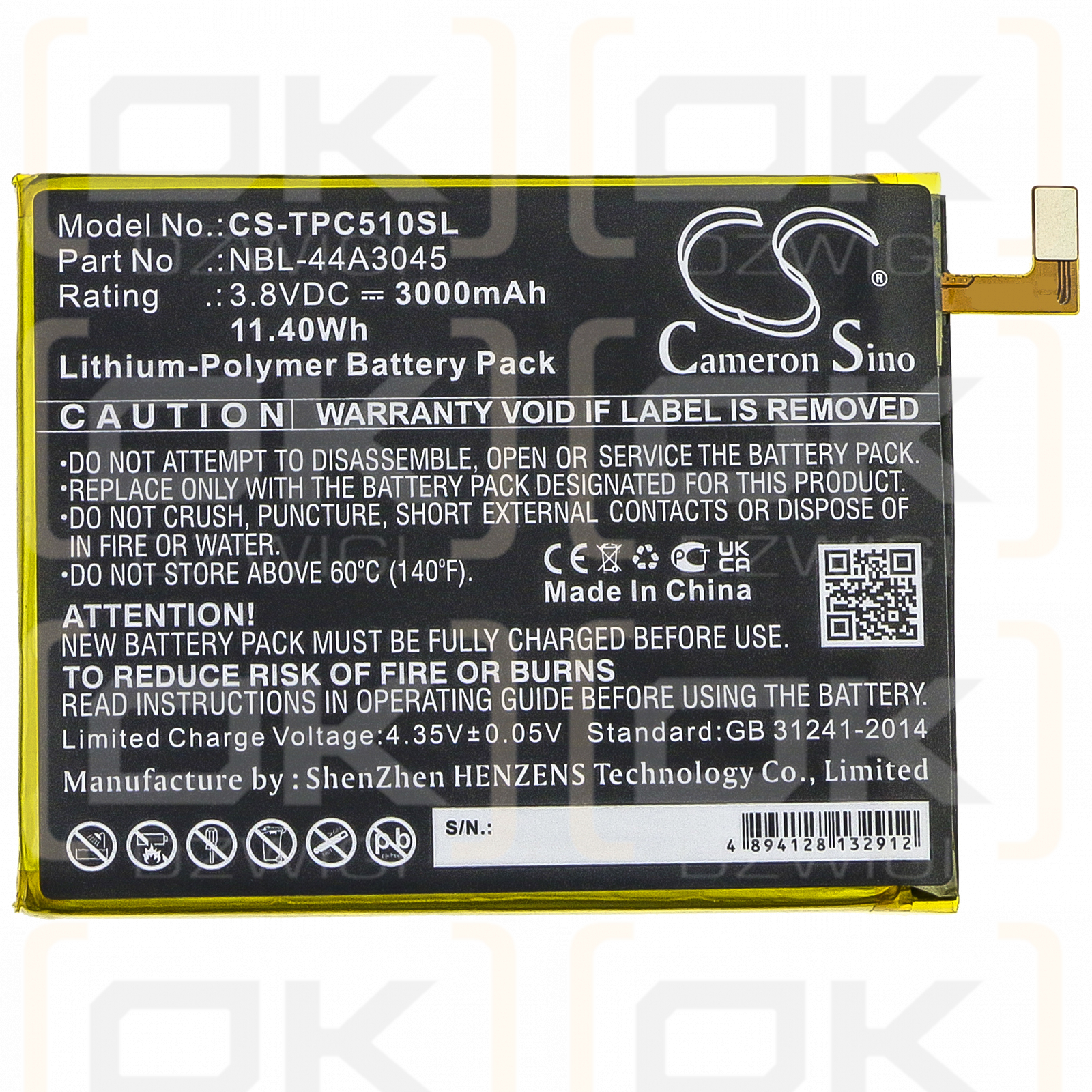 TP-Link C5 Max / NBL-44A3045 3000 mAh Li-Polymer 3,8 V (Cameron Sino)