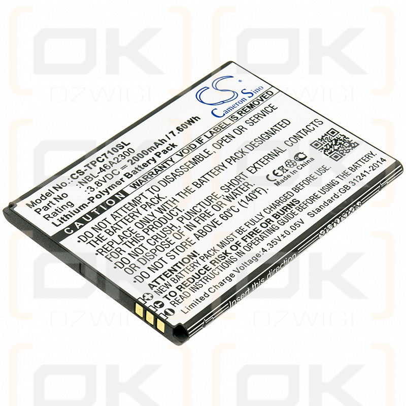 TP-Link TP705A / NBL-46A2300 2000 mAh Li-Polymer 3,8 V (Cameron Sino)