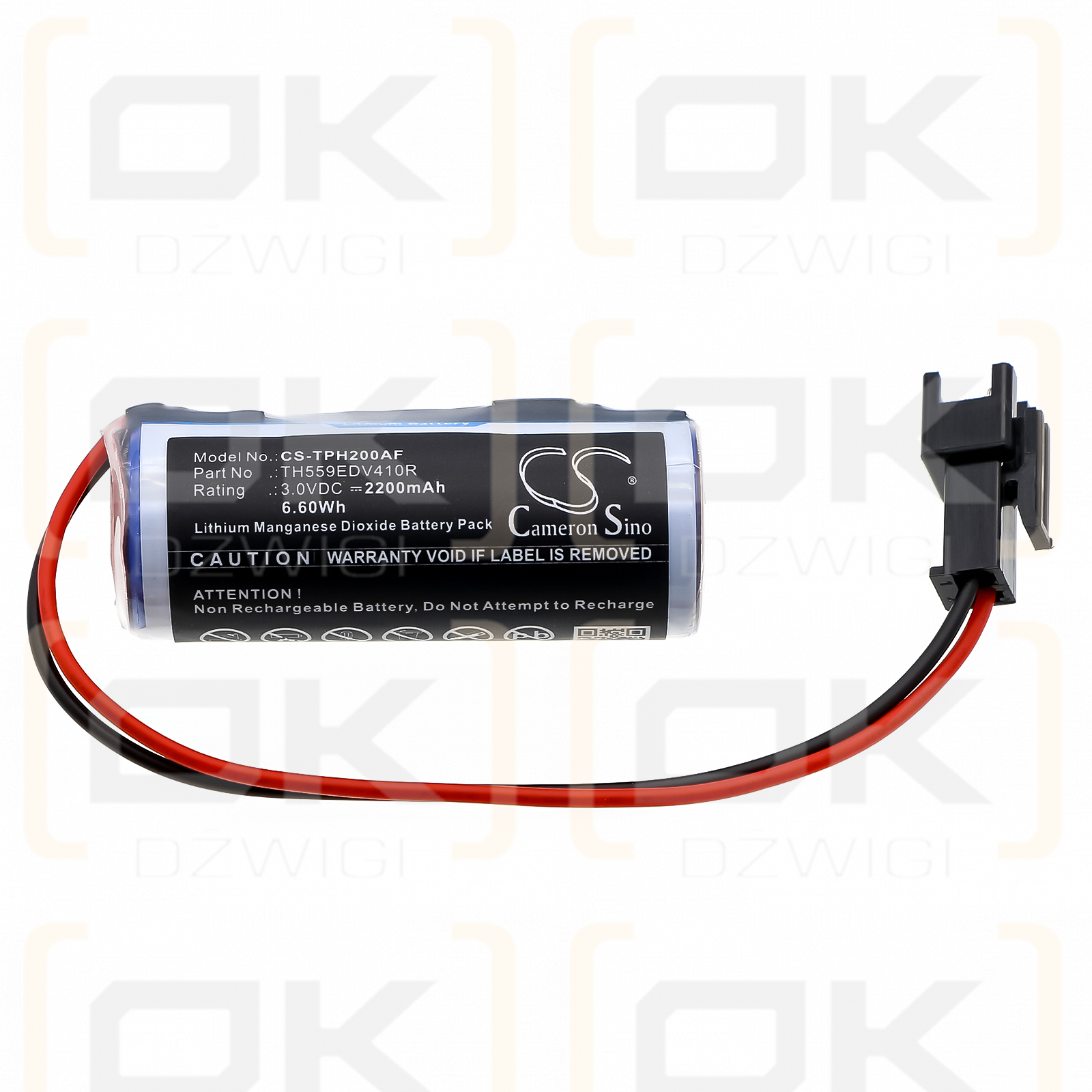 Batería TOTO DHE812/Flush-2 de 2200 mAh, Li-MnO2, 3,0 V (Cameron Sino)