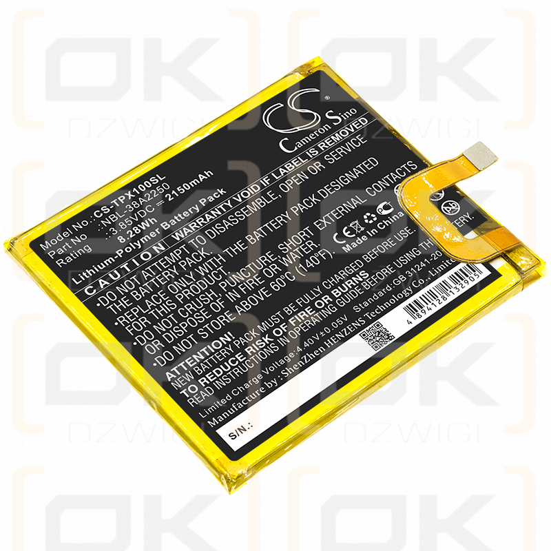 TP-Link Neffos X1 Dual SIM / NBL-38A2250 2150 mAh Li-Polymer 3,85 V (Cameron Sino)