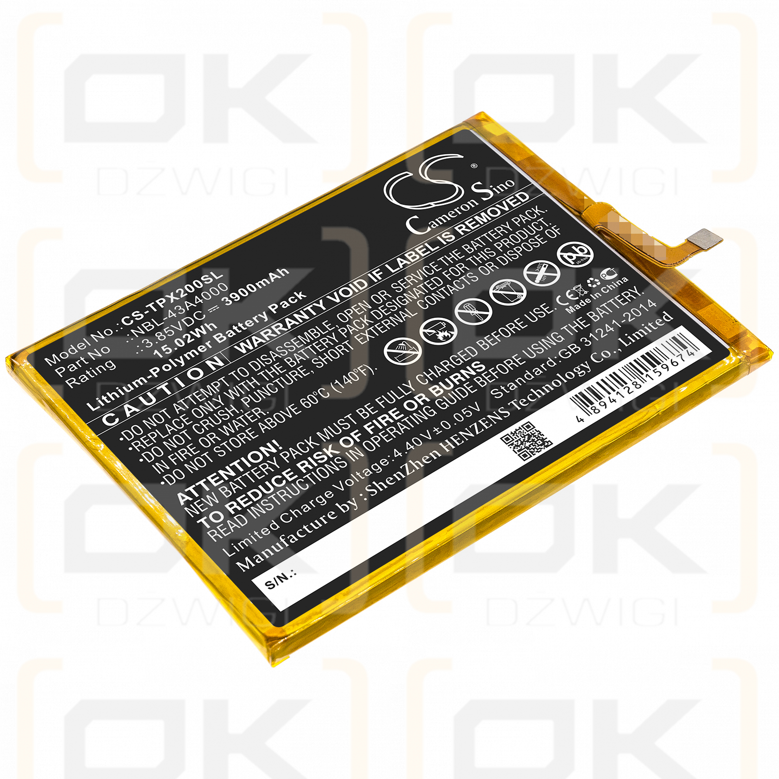 TP-Link TP9131A / NBL-43A4000 3900 mAh Li-Polymer 3,85 V (Cameron Sino)