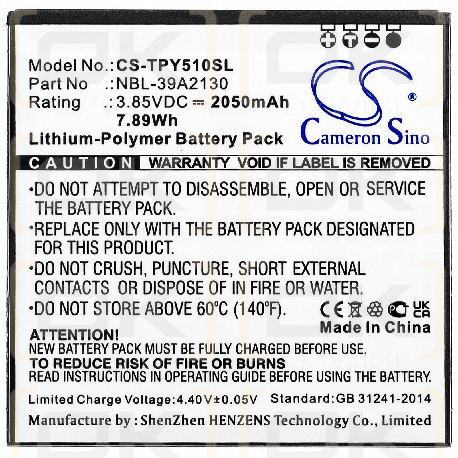 TP-Link Neffos Y5 / NBL-39A2130 2050 mAh Li-Polymer 3,85 V (Cameron Sino)